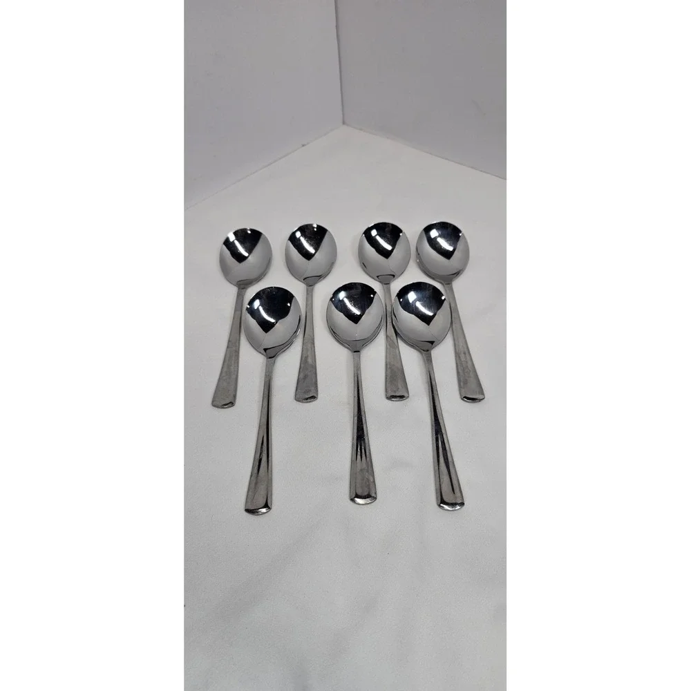 Direct Supply Stainless Steel Soup Spoons Set of 8 Flatware Simple‎ Design